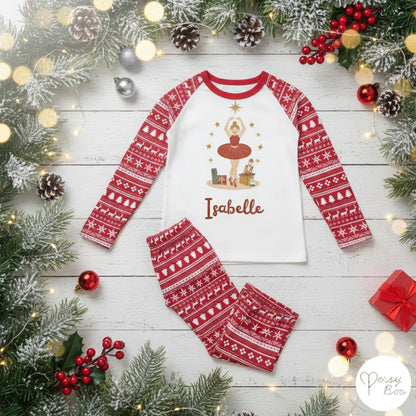 Personalised Christmas Ballerina Magic Pyjamas - Kids and Adults - Unisex PJ Set