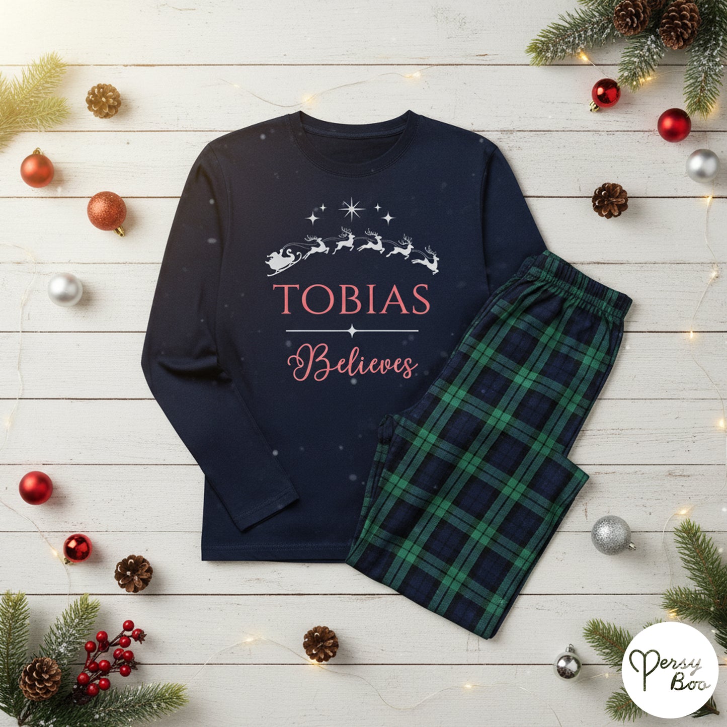 Personalised Family Christmas Pyjamas - Mix and Match - Tartan Style