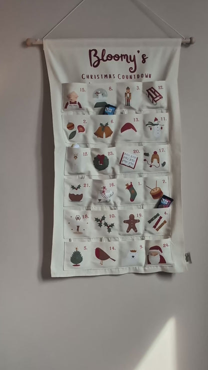 Personalised Fabric Christmas Advent Calendar - Countdown