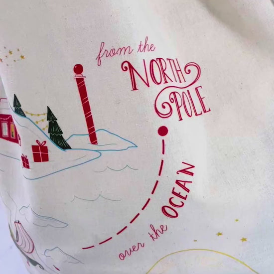 Personalised Santa Sacks, North Pole Child's Christmas Gift Sack, Kids Santa Bag, Santa Toy Bag, Santa Toy Sack, Kids Christmas Gift Bag