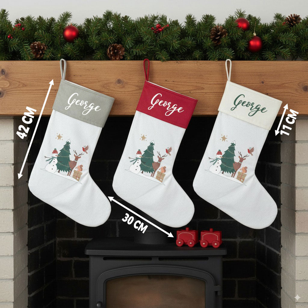 Personalised Forest Theme Christmas Stocking