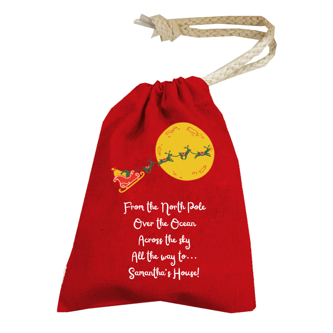 Personalised Christmas Money Pouch - Custom Festive Coin Bag - Holiday Gift Sack - Add Your Name