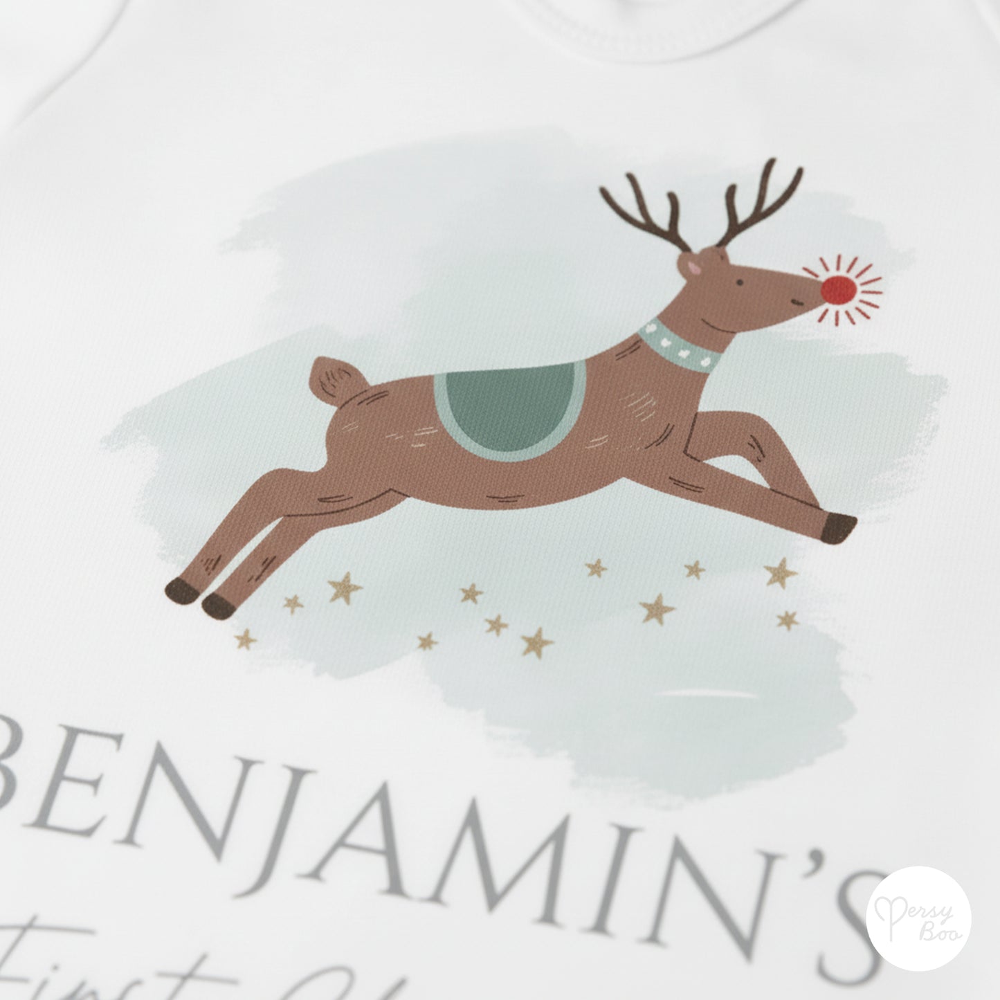 'My First Christmas' Reindeer Romper - Personalised Baby Grow - Christmas Pyjamas