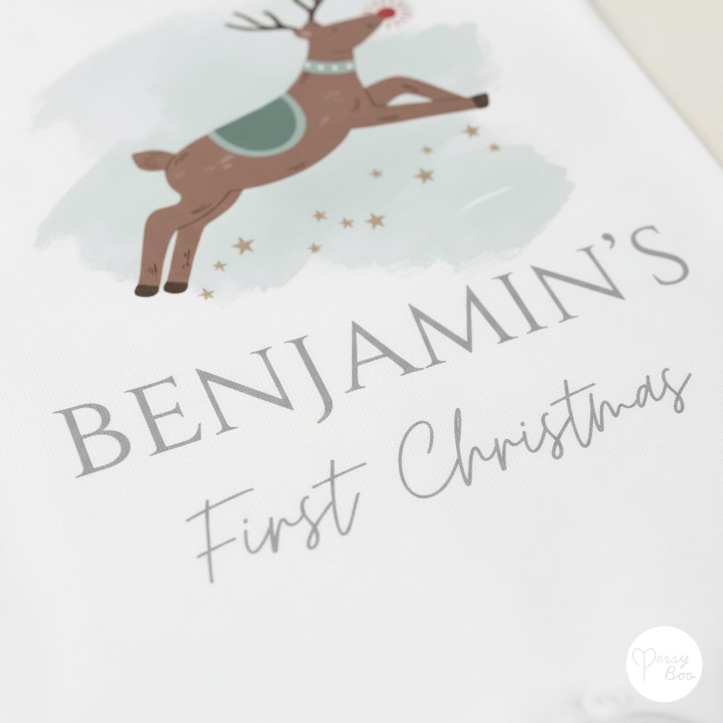 'My First Christmas' Reindeer Romper - Personalised Baby Grow - Christmas Pyjamas