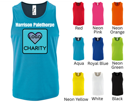 Custom Charity Running Vest – Personalised Front & Back | Marathon, Fundraiser, Memorial Run, Sponsored Event