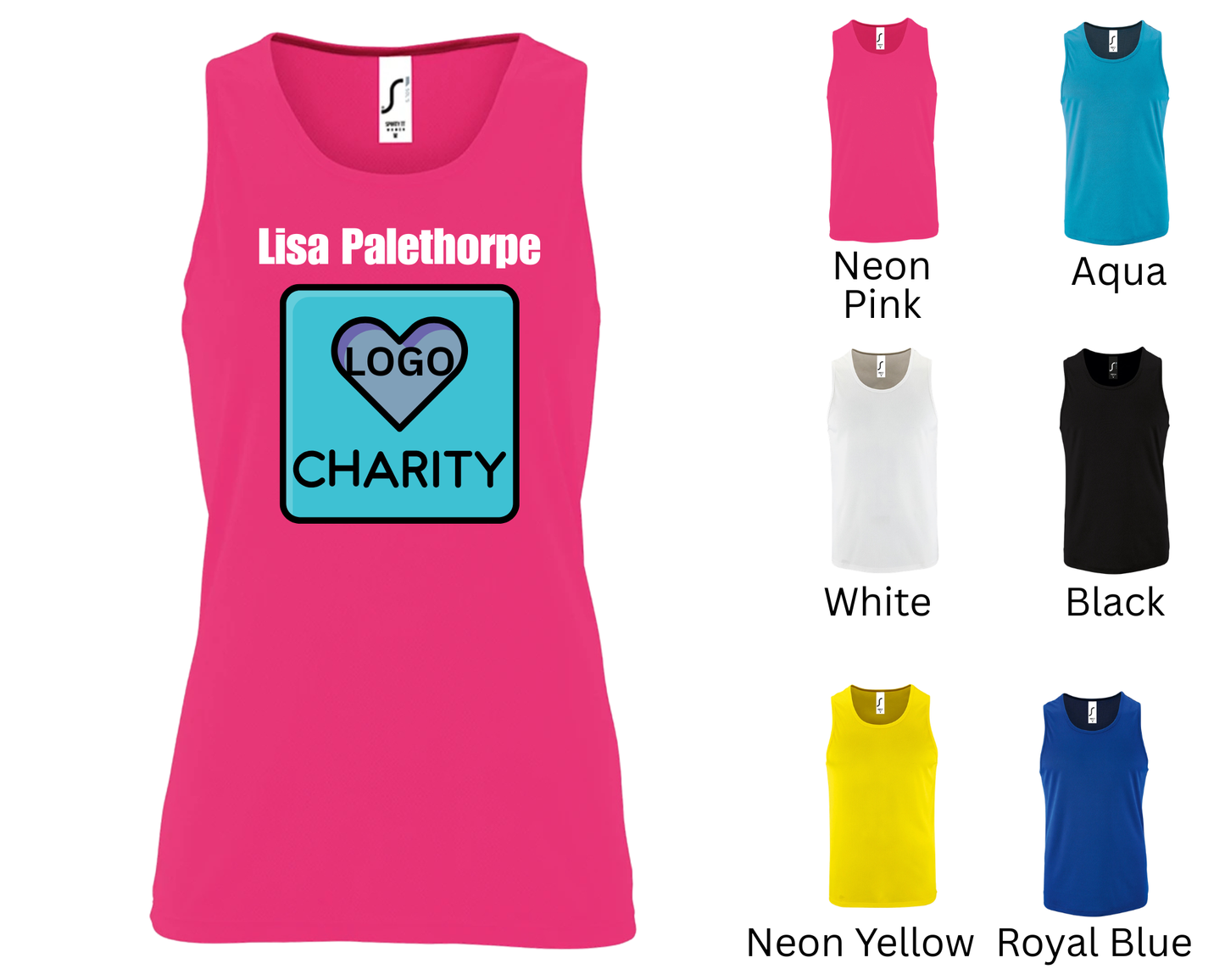 Custom Charity Running Vest – Personalised Front & Back | Marathon, Fundraiser, Memorial Run, Sponsored Event