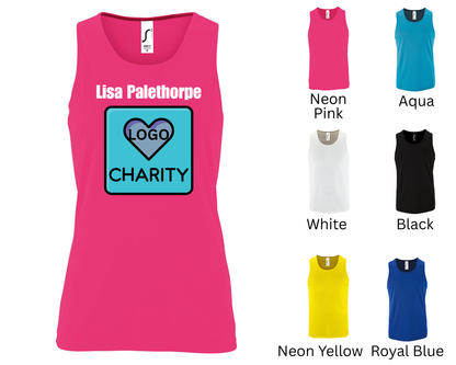 Custom Charity Running Vest – Personalised Front & Back | Marathon, Fundraiser, Memorial Run, Sponsored Event