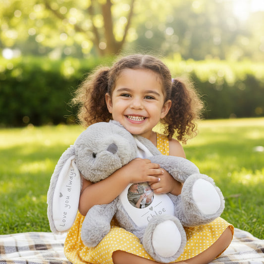 Personalised Remembrance Bunny Teddy - Loved One Keepsake Gift - Memory of Cuddly Toy