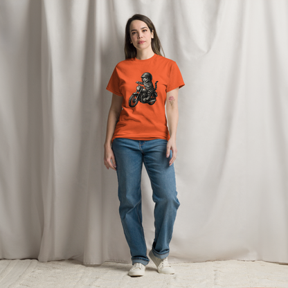 Cat Riding Motorbike Funny Biker Cat Tee