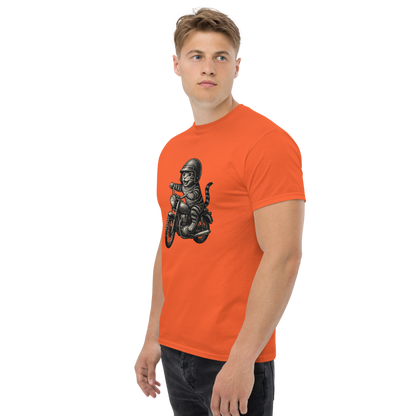 Cat Riding Motorbike Funny Biker Cat Tee